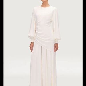 VEILED Nalla asymmetric draped maxi dress